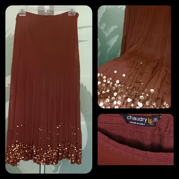 Chaudry Bohemian Brown Skirt - Picture 2 of 2